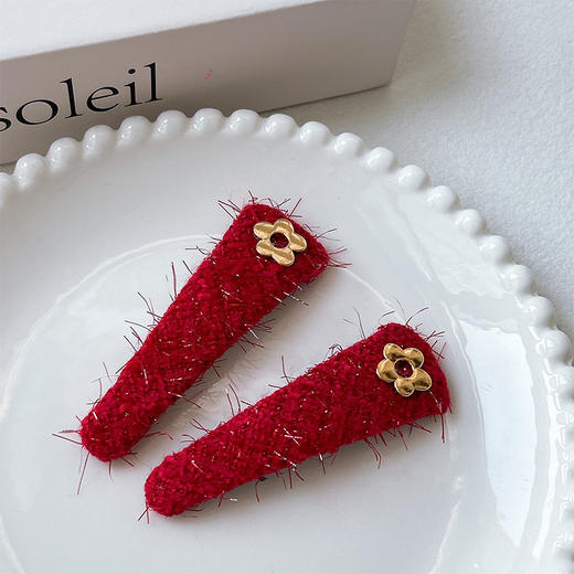 小花丝绒布艺XXSR发夹-纪念日百货门店同款169248950 商品图4