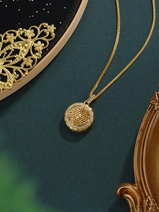 子佩集【福华妙韵】银S925套链【V10210HZA】项链镀金喜字2601 商品图2