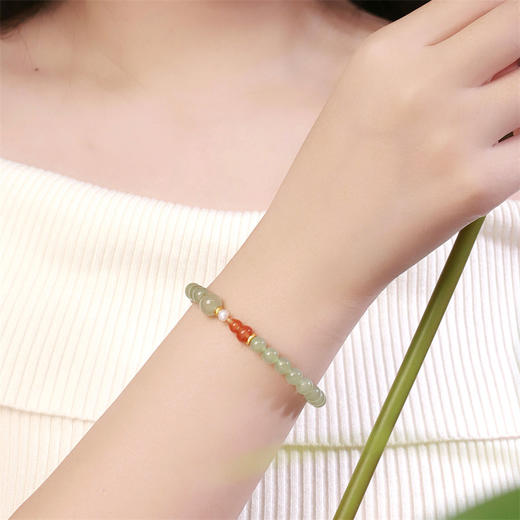 玉玲珑手链 中国风葫芦和田玉S925银手链手串送女友礼物MEMORA诗普琳NB904401 商品图2