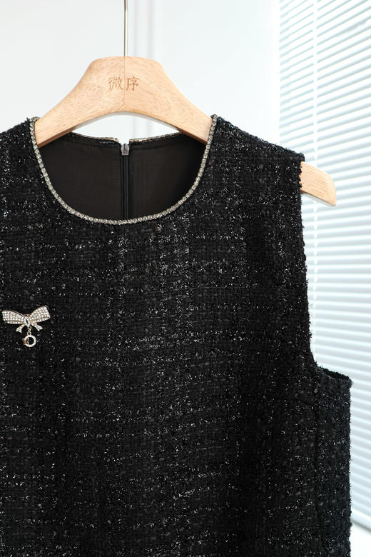 暗夜星辰|优雅小香花呢连衣裙 商品图1