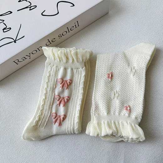 基础反织小花女袜-简约-纪念日百货门店同款169152229 商品图3