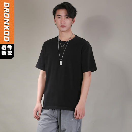DRONKOO 2026 圆领净版基础款修身短袖T恤 商品图0