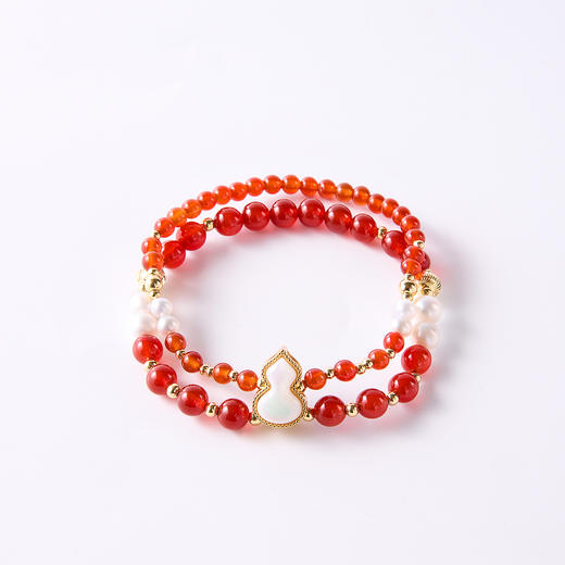 Manreya玛芮雅“红韵同心”淡水珍珠手串|红玛瑙，淡水珍珠 商品图5