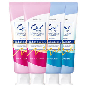 皓乐齿（Ora2）140g*4 亮白净色牙膏（鲜桃*2+薄荷*2）去牙渍含氟防蛀 口味随机 商品图3
