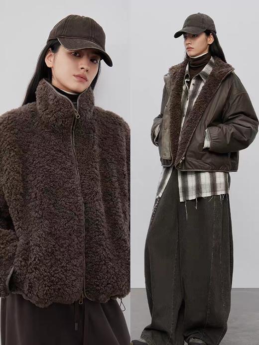 半圆/D51111231/双面穿立领毛呢外套 商品图1