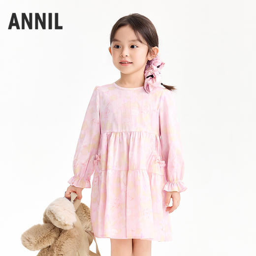 【实体店同款】女童长袖连衣裙春季新款安奈儿童装XG613036 商品图0