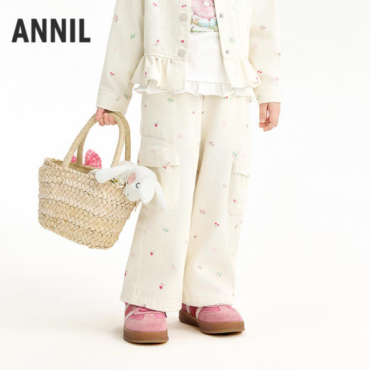 【实体店同款】女童全腰梭织长裤春季新款安奈儿童装XG616071 商品图1