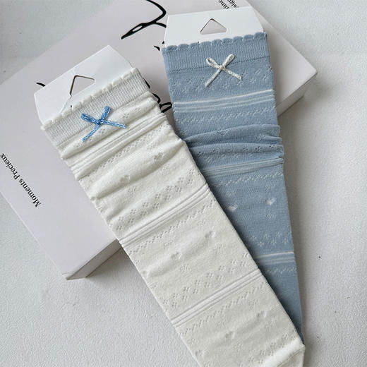 基础网眼蝴蝶结直板袜-简约-纪念日百货门店同款169243104 商品图4