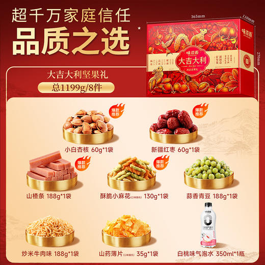 【味滋源】大吉大利 鸿运坚果礼1199g 零食大礼包礼盒年货送礼团购员工福利-FN 商品图4