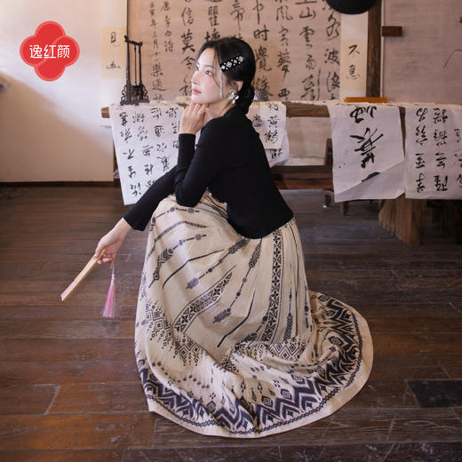 【多件多折】逸红颜《雅集》2026春新品波西米亚民族风定位亚麻大摆伞裙半裙女 商品图2