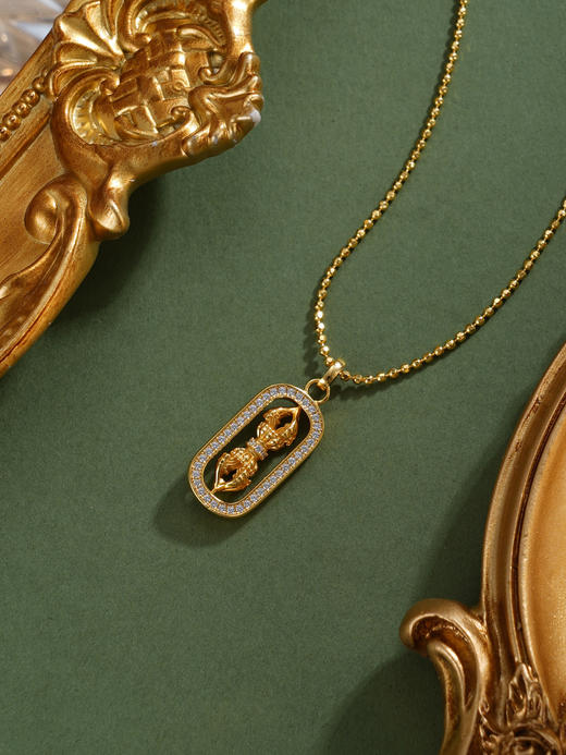 子佩集【鎏光破障】银S925套链【FYL-2241】项链镀金金刚杵可转动2601 商品图5