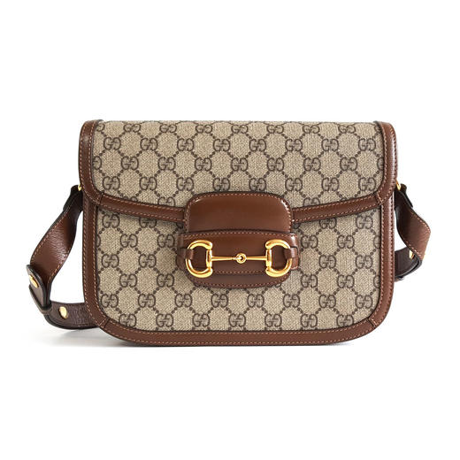 【95新】Gucci古驰1955系列602204 中号老花拼棕色1955马鞍包单肩包女士 160126AK17 商品图0