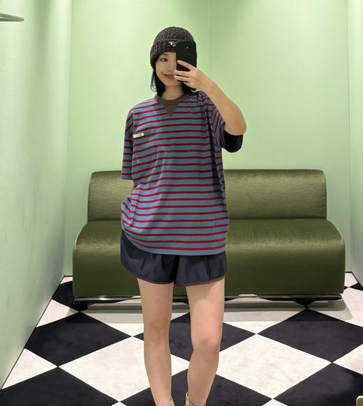 🦋PRAD*A 早春新款条纹短袖T恤1.21 商品图10