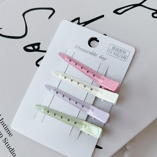 12.9元/2件淡彩珠光碎发夹基础4支-纪念日百货门店同款169149311 商品图0