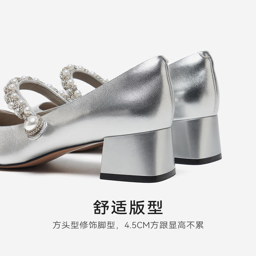 星期六26春新款闪钻一字带粗跟玛丽珍SSE1111068 商品图13