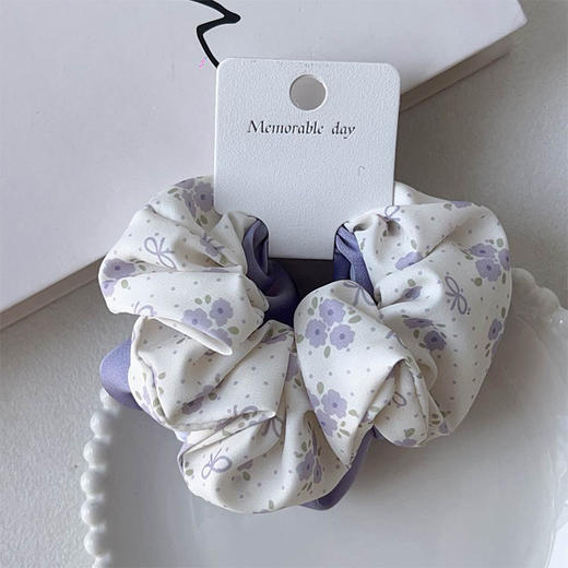 ZY清新缎感印花肠圈对装发圈-纪念日百货门店同款169152691 商品图1