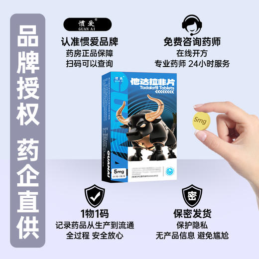 新品惯爱他达拉非片5mg*4片*3板 商品图2
