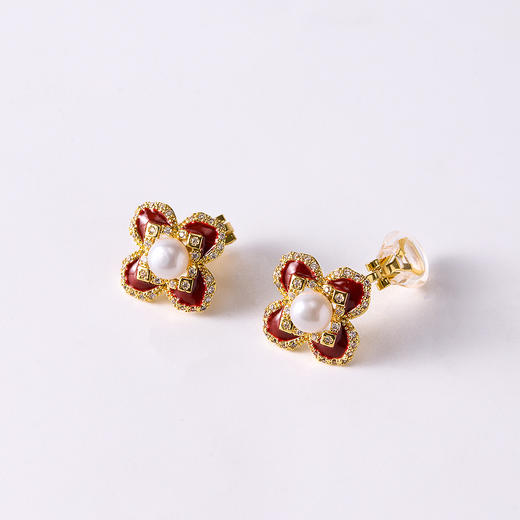 Manreya玛芮雅“鸿运四叶草”淡水珍珠项链、耳钉|淡水珍珠，铜镀金 商品图2