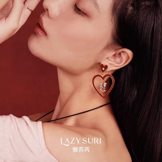 LAZYSURI星运福马珐琅系列|戒指/耳环/项链，红蓝撞色小马，点睛穿搭 商品图3
