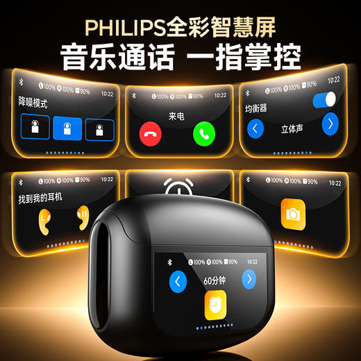 飞利浦PHILIPS开放式智能触控屏无线蓝牙耳机入耳式主动降噪高音质TAT3020 商品图2