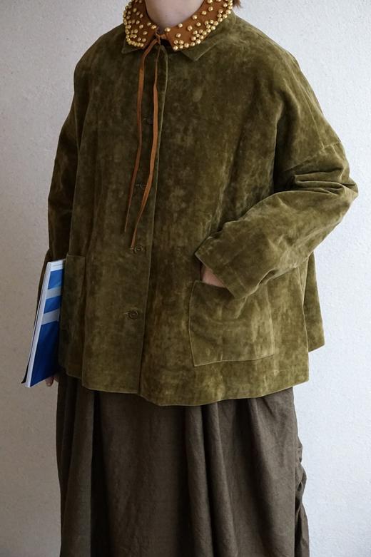 apuntob复古绿棉麻外套 商品图8