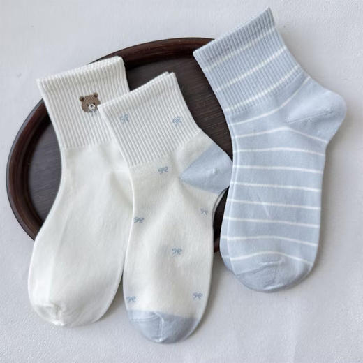 日常百搭苹果小熊中筒袜-简约-纪念日百货门店同款169193371 商品图1