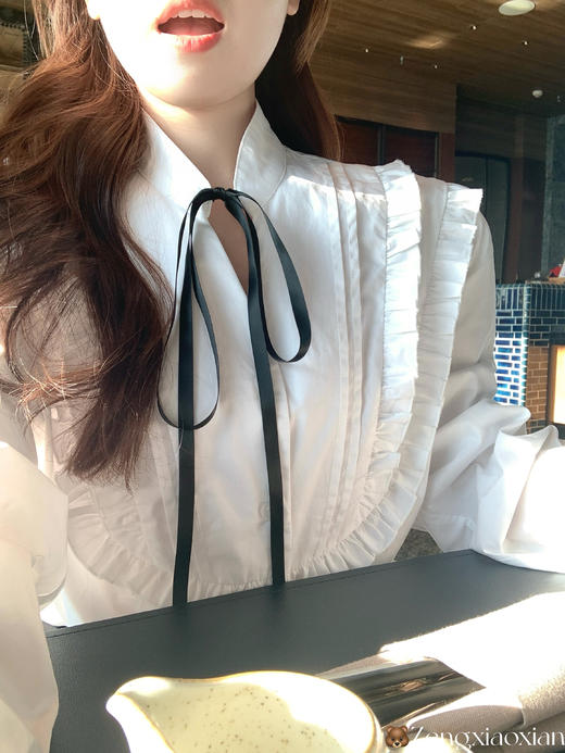 <曾小咸推荐>现货秒杀 ！微信超特价！学院风蝴蝶结衬衫 日常189.99 立减90 秒杀79.99！！ 商品图5