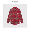 04-1潘依绣丁丁宠粉时髦复古慵懒格纹长袖衬衫Q1594 商品缩略图0