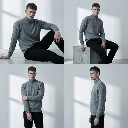 PALUOPO/PL山羊绒男装羊绒衫100%山羊绒帕罗 商品图1