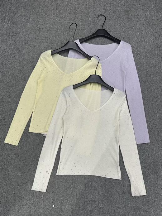 【门店同款】ENJOY春季钻石星河V领针织上衣 169259675 商品图4