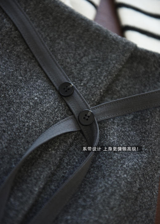 秋冬高级时髦感miu系高腰系带小A裙裤 商品图8