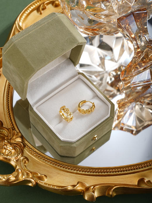 子佩集【多财多亿】银S925耳环【FYE-1462】镀金扣环圆圈五钱币2601 商品图5