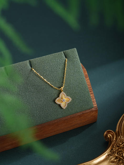 子佩集【四叶女神】银S925套链【FYL-2103】项链镀金四叶草2601 商品图1