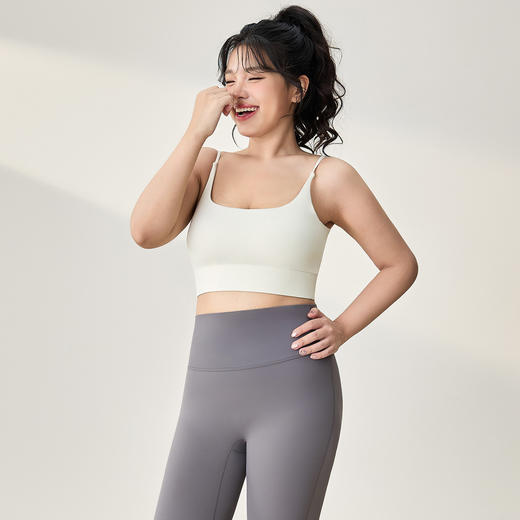 【限时秒】YOGACODE【火树银花系列】运动背心女大码裸感固定杯吊带一体式健身文胸DWC225608 商品图2