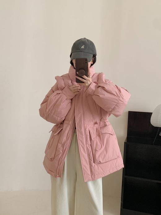 【YW】无忧购冬季50绒中长款连帽加厚收腰显瘦外套小个子时尚羽绒服8802 商品图6