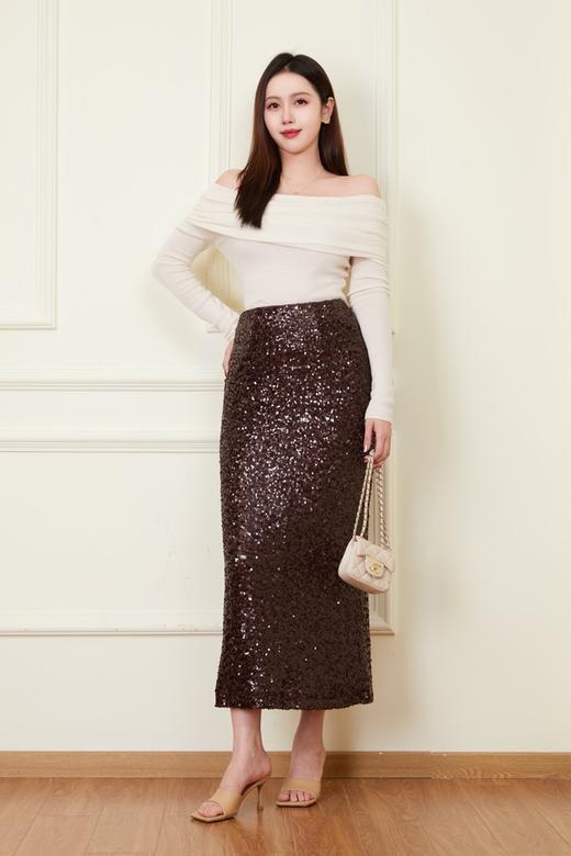 Kai & Kiera 气质优雅亮片包臀显瘦半裙 22059 商品图4