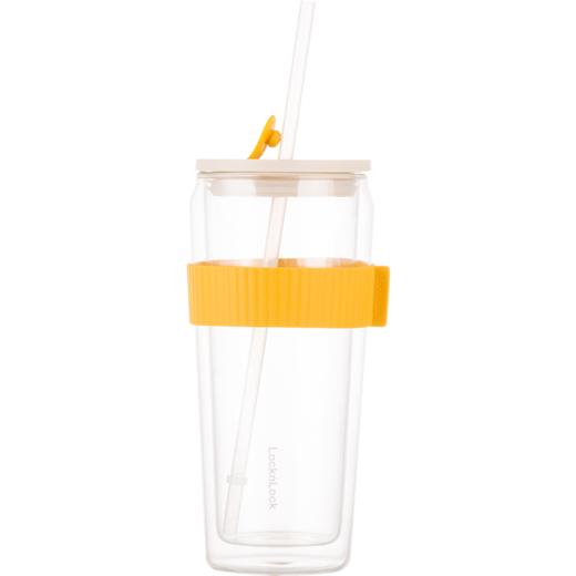 6943819127886 乐扣乐扣Lock&Lock 【上学专用】620ml拉贝儿双层隔热玻璃杯办公室桌面吸管杯 商品图0
