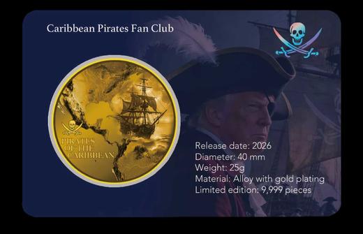 【纪念章】“加勒比海盗川普”纪念章卡片版  限量9999 商品图5