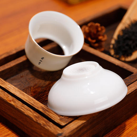 正山堂 描金茶漏 过滤分离两件套茶滤 茶具 商品图3