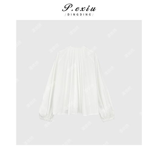 04-6潘依绣丁丁宠粉新款早秋小众韩系压褶长袖简约衬衫Q2569 商品图2