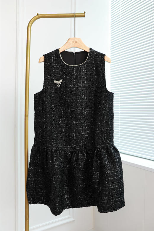 暗夜星辰|优雅小香花呢连衣裙 商品图0