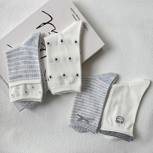 基础韩系灰色猫咪女袜-简约-纪念日百货门店同款169144122 商品图1