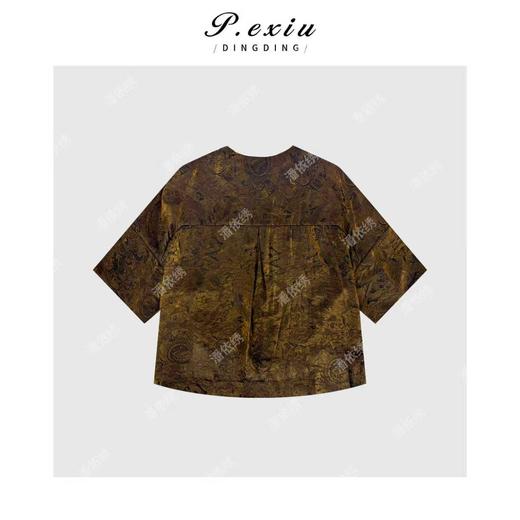 04-6潘依绣丁丁宠粉重工提花新中式国风圆领长袖衬衫Q75953 商品图1