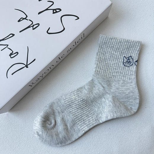 基础后跟猫咪中筒棉袜-简约-纪念日百货门店同款169446690 商品图3
