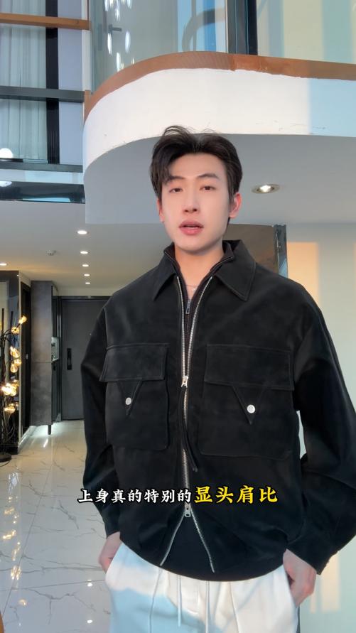 RY1010SDSA男士秋冬新款痞帅男装时尚复古工装翻领夹克外套宽松百搭潮牌 商品图0