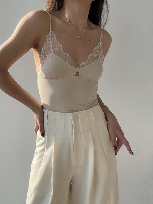 DONSEE10｜白色无腰头阔腿裤 DS10SS2484 商品图5