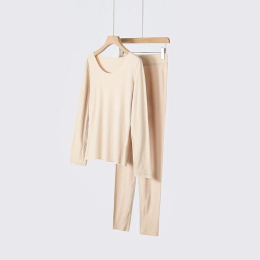 【下单7天发货！】【清仓】膨体暖壳山羊绒自发热女士保暖衣套装 5603 珍珠纤维+山羊绒 暖而不燥，暖肤更润肤；大圆领设计，无痕贴肤；高弹袖口，柔软舒适；4cm加宽橡筋， 商品图10