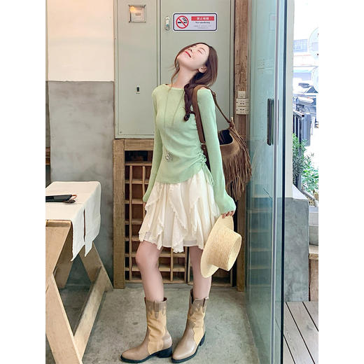 <曾小咸推荐>韩系小清新设计感针织衫女 商品图3