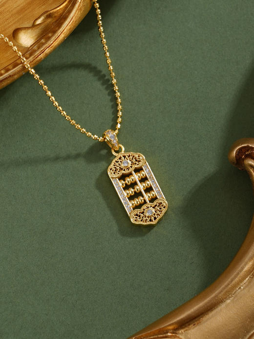 子佩集【云算珠华】银S925套链【FYL-2055】项链镀金算盘2601 商品图4