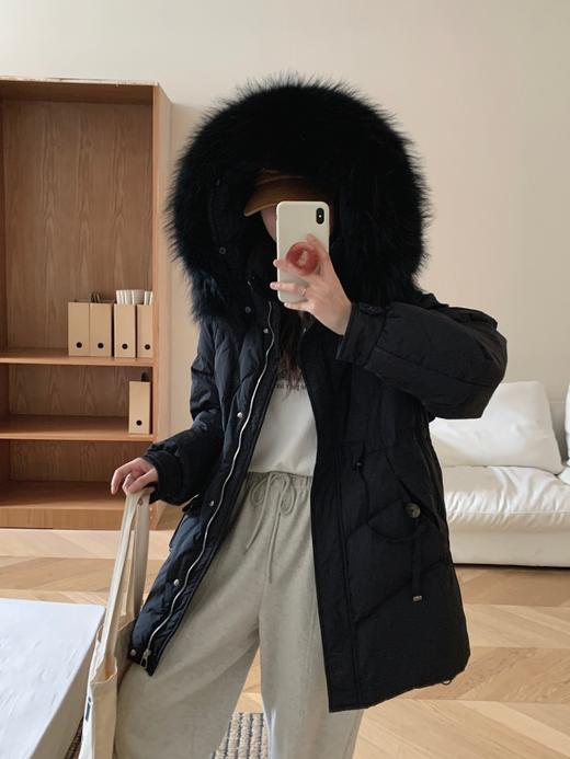 【YW】无忧购冬季50绒毛领羽绒服女中长款可调节收腰外套01 商品图3